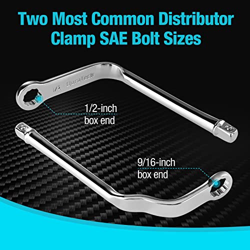 DURATECH Distributor Clamp Wrench Set, SAE, 2-Piece, 1/2" & 9/16", 12 Point