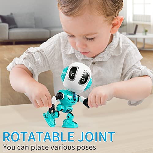 Two Rechargeable Talking Robots for Kids - Repeating Talking Robot Toys Interactive Educational with Sound & Touch Sensitive Led Eyes, Flexible Metal Body, for 3 4 5 Year Old Boys Girls Birthday Gift