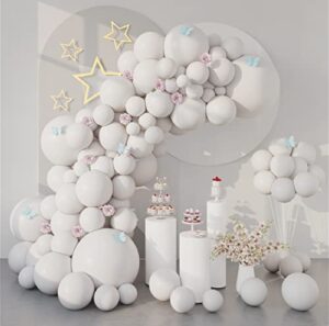 100pcs latex balloon arch kit, white balloons different sizes 5/10/12/18 inch balloon garland for birthday party supplies, bridal wedding anniversary baby shower decor, family picnic beach holiday sea