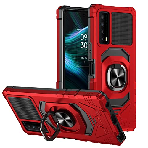 Ailiber for TCL Stylus 5G Phone Case, TCL Stylus 5G 2022(T779W) Case with Ring Kickstand, for Magnetic Car Mount Military Grade, Heavy Duty Shockproof Protective Cover for TCL Stylus 5G 6.81"-Red