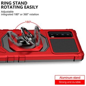 Ailiber for TCL Stylus 5G Phone Case, TCL Stylus 5G 2022(T779W) Case with Ring Kickstand, for Magnetic Car Mount Military Grade, Heavy Duty Shockproof Protective Cover for TCL Stylus 5G 6.81"-Red