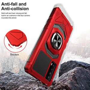 Ailiber for TCL Stylus 5G Phone Case, TCL Stylus 5G 2022(T779W) Case with Ring Kickstand, for Magnetic Car Mount Military Grade, Heavy Duty Shockproof Protective Cover for TCL Stylus 5G 6.81"-Red