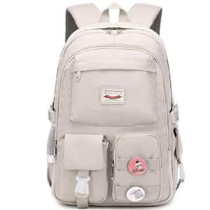 makukke school backpacks for teen girls - laptop backpacks 15.6 inch college cute bookbag anti theft women casual daypack,gray
