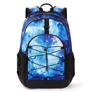 choco mocha galaxy backpack for teen girls, travel school backpack for girls middle school large bookbag 18 inch, black