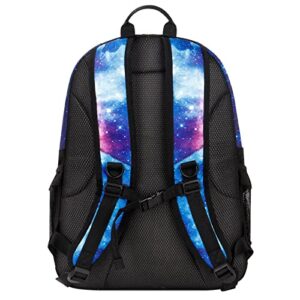 Choco Mocha Galaxy Backpack for Teen Girls, Travel School Backpack for Girls Middle School Large Bookbag 18 Inch, Black