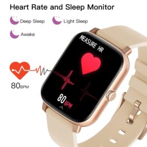 Bctemno Smart Watch(Answer/Make Call), USB Charging Waterproof smartwatches Fitness Watch with Heart Rate Sleep Monitor Blood Oxygen for Android Phones and iOS Phones Women Men