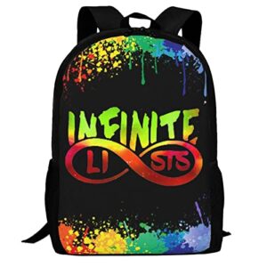dhcute casual backpack infinite_eyes_lists large capacity schoolbag shoulders bag daypack for adults and children