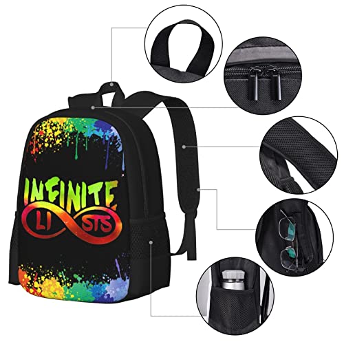 DHCUTE Casual Backpack Infinite_Eyes_Lists Large Capacity Schoolbag Shoulders Bag Daypack For Adults And Children