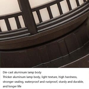 CZLZY Retro Chinese Style Aluminum E27 Pillar Lamp Outdoor Waterproof Post Light Patio Garden Base Column Light Villa Fence Decoration Landscape Light Lawn Light