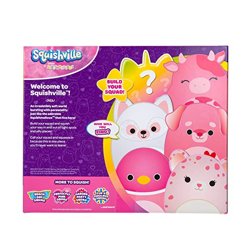 Squishville by Original Squishmallows Perfectly Pink Squad Plush - Six 2-Inch Squishmallows Plush Including Catrine, Della, Lorie, Kaitlyn, Calynda, and 1 Surprise - Toys for Kids