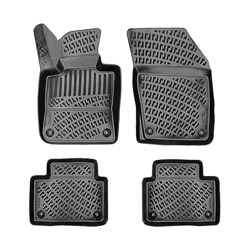 Croc Liner Floor Mats Front and Rear All Weather Custom Fit Floor Liner Compatible with Volvo S60 (2019-2023) (Non-Hybrid)