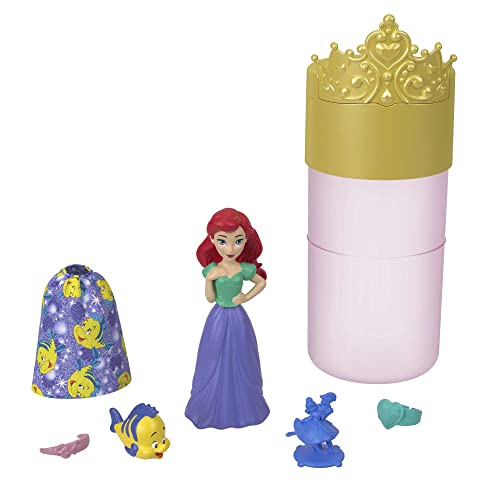 Mattel Disney Princess Small Doll Royal Color Reveal with 6 Surprises Including 1 Character Figure and 4 Accessories (Dolls May Vary)