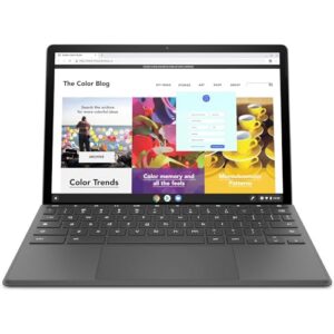 hp chromebook x2 11-da0023dx 11-inch touchscreen notebook qualcomm snapdragon 7c 8 gb memory; 64 gb emmc storage 2-in-1 laptop tablet, natural silver aluminum & night teal (renewed)