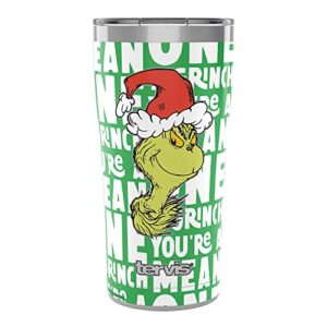 tervis dr. seuss grinch christmas holiday getting grinchy with it insulated tumbler, 20oz legacy, stainless steel