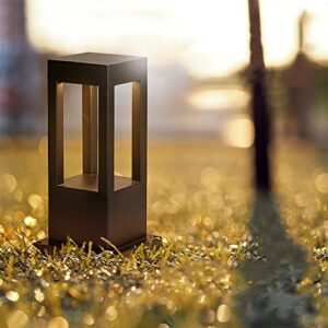 CZLZY Modern Simple LED Pillar Lamp Fashion Aluminum Square Column Light Outdoor Waterproof Post Light Courtyard Garden Floor Lamp Lawn Lamp Street Lamp Landscape Light