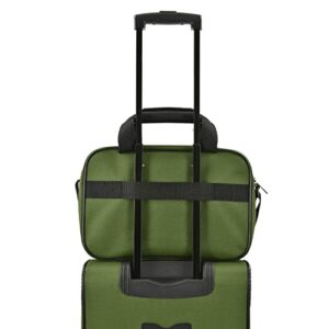 U.S. Traveler Rugged Fabric Expandable Carry-on Luggage Set, Green, 4 Wheel