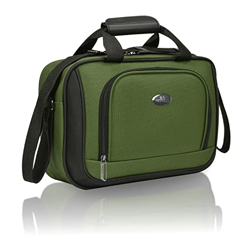 U.S. Traveler Rugged Fabric Expandable Carry-on Luggage Set, Green, 4 Wheel