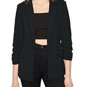 EXTRO&VERT Women Blazer 3/4 Sleeve Open Front Lightweight Casual Work Office Blazer Jacket Black