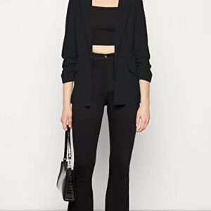 EXTRO&VERT Women Blazer 3/4 Sleeve Open Front Lightweight Casual Work Office Blazer Jacket Black
