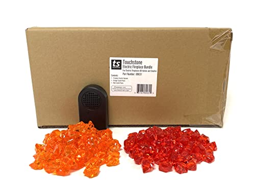 Touchstone Electric Fireplace Accessory Bundle - Includes Fire Crackle Speaker and Electric Fireplace Crystals - for Small Electric Fireplaces (60 Inches and Smaller)