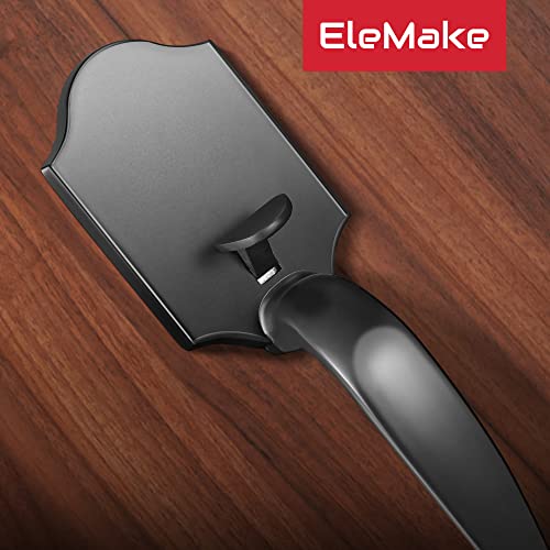 Elemake Front Door Lock - Front Door Handle Exterior/Interior Front Entry Handleset with Door Knob, Heavy Duty Keyless Entry Door Lever, Matte Black ORB Plating