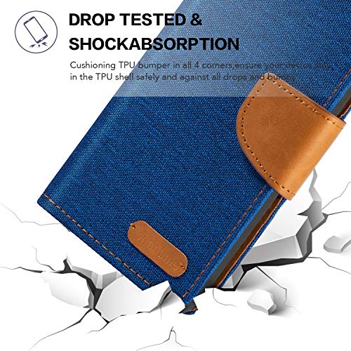 for Infinix Smart 6 HD Case, Oxford Leather Wallet Case with Soft TPU Back Cover Magnet Flip Case for Infinix Smart 6 HD (6.6”) Blue