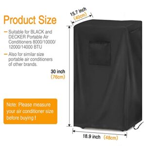 Portable Air Conditioner Cover for BLACK and DECKER, Waterproof AC Covers Indoor 420D Dust Cover Storage Bag - 19x16x30inch