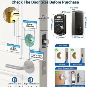 Veise Fingerprint Door Lock, Keyless Entry Door Lock, Electronic Keypad Deadbolt with Keys, Biometric Smart Locks for Front Door, Auto Lock, Anti-Peeking Password, Easy Installation, Oil Rubbed Bronze