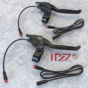 1PZ EB1-X02 Durable Waterproof 2 Wires Left & Right Electronic Brake Lever Accessories for Electric Bicycle E-Bike Scooter (1 Pair)