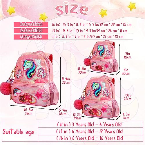 LSSAGOON Unicorn Sequins Backpack for Girls,Toddler Kids Schoolbag,Bookbag for Kindergarten Elementary,Gift for Birthday Xmas.