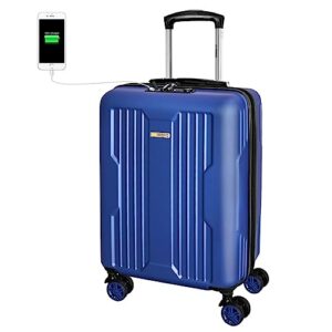 don peregrino carry on luggage 22x14x9 airline approved suitcase with tsa lock & usb charger, hardside carry on suitcase with 4 double wheels, 5.7lb lightweight maletas de viaje