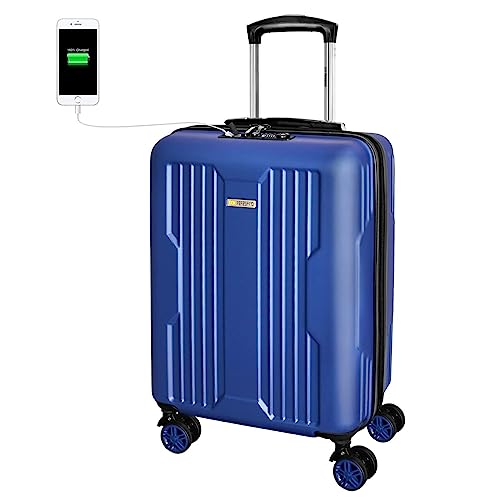 DON PEREGRINO Carry on Luggage 22x14x9 Airline Approved Suitcase with TSA Lock & USB Charger, Hardside Carry on Suitcase with 4 Double Wheels, 5.7lb Lightweight Maletas de Viaje