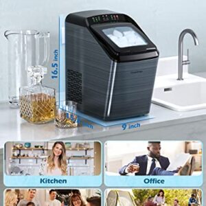 Freezimer DreamiceX1| Ice Makers Countertop Self-Cleaning, Portable Ice Maker Machine Countertop, 9 Cubes Ready in 7-10 Mins, 2 Size Ice Cubes Bullet Ice Machine | 33lbs/24h Silver