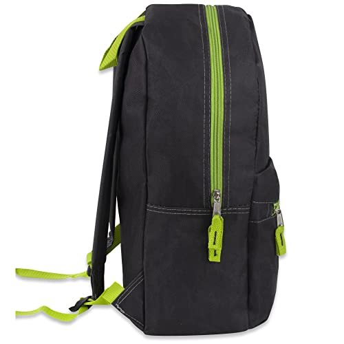 Trail maker Classic 17 Inch Backpack with Adjustable Padded Shoulder Straps (Grey/Green)