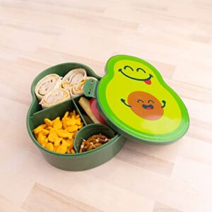 good banana avocado kids children’s lunch box - leak-proof, 4-compartment bento-style kids lunch box - ideal portion sizes for ages 3 to 7 - bpa-free, food-safe materials (avocado)