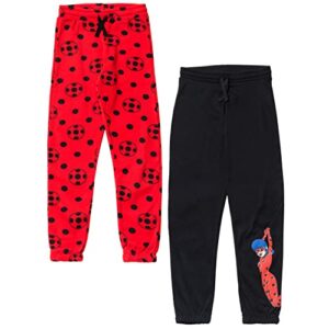 miraculous ladybug little girls fleece 2 pack leggings black/red 6