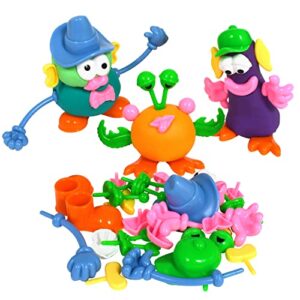 ready 2 learn dough character accessories - set of 52 - 21 different shapes - dough toys for kids - decorate dough creations - create animals and characters with food and objects