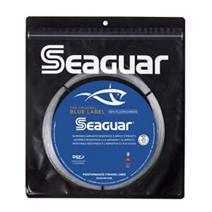 seaguar blue label big game 100% fluorocarbon fishing line leader, 180lb break strength, 110yds, clear - 180fc110