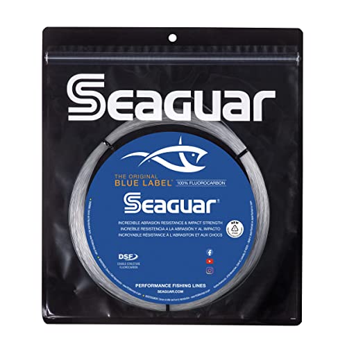 Seaguar Blue Label Big Game 100% Fluorocarbon Fishing Line Leader, 180lb Break Strength, 110yds, Clear - 180FC110