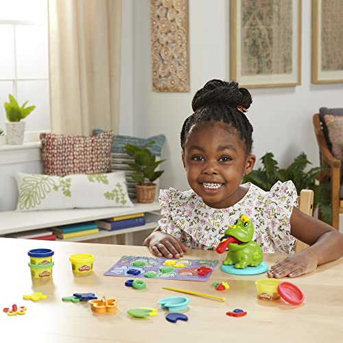 Play-Doh Frog ‘n Colors Starter Set with Playmat, Preschool Toys for 3 Year Old Girls & Boys & Up, Preschool Crafts Frog Toy & 4 Modeling Compound Colors