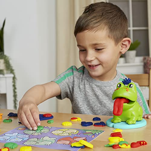 Play-Doh Frog ‘n Colors Starter Set with Playmat, Preschool Toys for 3 Year Old Girls & Boys & Up, Preschool Crafts Frog Toy & 4 Modeling Compound Colors