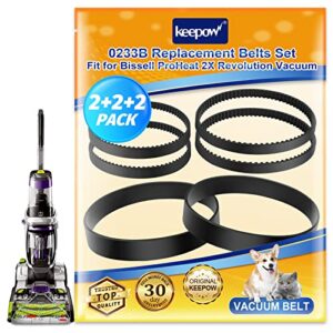 keepow proheat 2x revolution belts set compatible with bissell proheat 2x revolution pet pro cleaner 1986,1964,2007,2007p, parts# 1606428, 1611129, 1611130