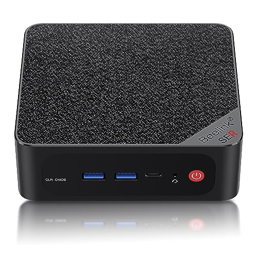 Beelink SER5 MAX Mini PC,Ryzen 7 5800H(8C/16T,up to 4.4GHz) Mini Computer,TDP 54W High-Performance Mini Desktop Computers,Micro PC 16GB/500GB PCle3.0 SSD 4K Triple Displays,WiFi6,BT5.2,USB3.2