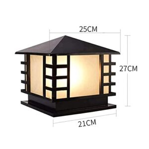 CZLZY Unique Lighthouse Square Design Door Pole Landscape Lamp IP65 Waterproof Gate Column Light Classic Aluminium Die-Casting Pillar Post Lantern American Garden Street Lighting Decorative