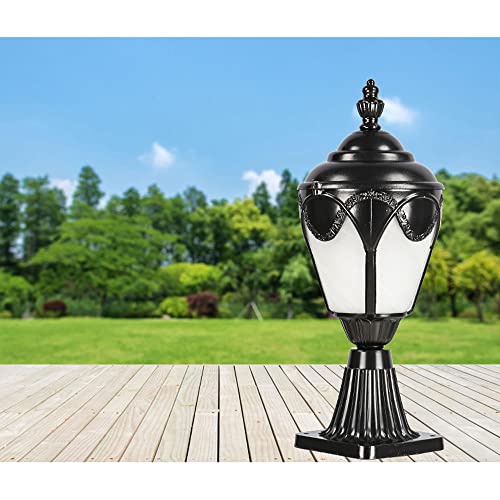 CZLZY Creative Modeling Aluminum Column Light European Style E27 Pillar Lamp Outdoor Post Light Fixtures Waterproof IP55 Glass Lampshade Villa Garden Landscape Light Lawn Lamp