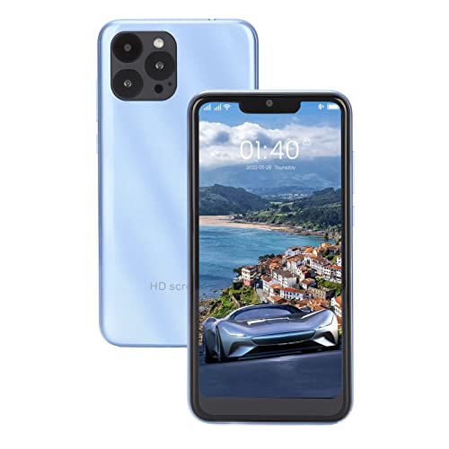 iP13 Pro MAX Unlocked Smartphone, 6.1in 3GB 32GB Face ID Cell Phone Unlocked for Android 6.0, MT6799 10 Core,Dual SIM, 5MP 8MP Dual Camera, 2800mAh Mobile Phone Support 128GB Expandable(Light Blue)