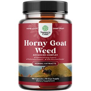 horny goat weed for male enhancement - extra strength horny goat weed for men 1590mg complex with tongkat ali saw palmetto extract panax ginseng and black maca root for stamina & energy - 90 servings