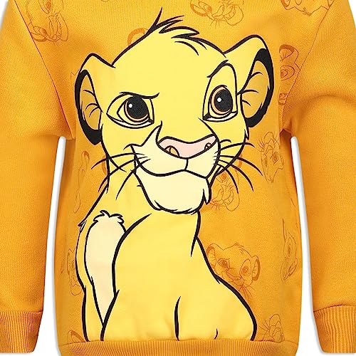 Disney Lion King Simba Boys Hoodie for Toddler and Little Kids – Orange