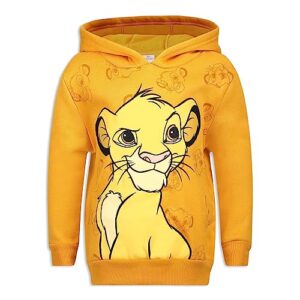 disney lion king simba boys hoodie for toddler and little kids – orange