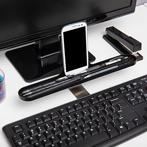 Mind Reader Anchor Collection, Over Keyboard Shelf for Cell Phone, Tablet, Pens and Accessories, Desktop Organizer, 13" L x 2" W x 3.5" H, Black